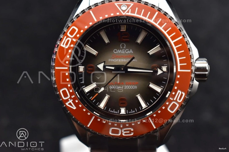 Ultra 6000M Edition Bracelet Best 1:1 on Seamaster UrbanStyle TF Ceramic 1074 A Bezel Gray Deep SS SS Orange Dial 0723